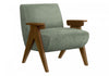 Monarch Specialties - Accent Chair, 31\"H, Upholstered, Living Room, Bedroom, Green Fabric, Brown Walnut Wood