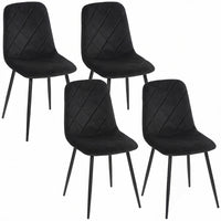 HOMCOM Dining Chairs Set of 4, Kitchen Chair with Metal Legs, Black
