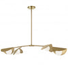 Dainolite Emma 4 Light Horizontal Pendant Aged Brass Finish White Glass Lamp