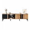 Mason TV Stand with Storage Cabinets and Open Shelving,Natural