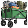Outsunny Folding Wagon Cart, Outdoor Utility Wagon Heavy Duty Garden Shopping Cart Collapsible Camping Trolley with Steel Frame, Oxford Fabric