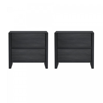 Linda Modern 24" Nightstand in Charcoal Gray (2-Drawer) - Set of 2 | Table de nuit moderne Linda 24" en gris charbon (2 tiroirs) - Lot de 2
