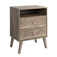 Milo 2-Drawer Tall Nightstand - Drifted Grey