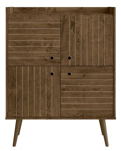 Manhattan Comfort Bogart Mid-Century Modern Accent Cabinet - Rustic Brown & Natural|Armoire décorative Bogart de Manhattan Comfort de style moderne du milieu du 20e siècle - brun rustique et naturelle