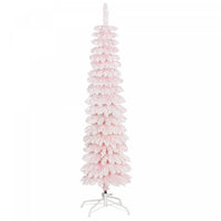 HOMCOM 5' Artificial Christmas Tree with Realistic Branches Pink