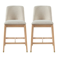 Clara Rubber Wood Bar Stool Set of 2,Natural 