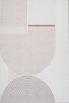 Aqua Circles Washable Non-slip Low Pile Area Rug 5'x7'