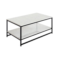 Nimbus Rectangular Coffee Table With Dual Marble Surfaces 