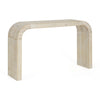 Cedar 52 Inch Wood Console Table with Curved Edge and Distressed Finish, Natural | Cedar Table Console en Bois 52 po avec Bord Courbe et Finition Vieillie, Naturel