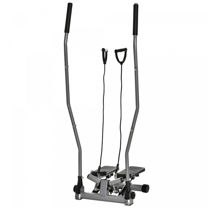 Soozier Twist Stair Stepper Machine With Rocking Handlebars, Silver