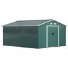 Outsunny 11' X 13' Practical Backyard Garden Storage Tool Shed Double Sliding Door 4 Ventilation Slots, Green