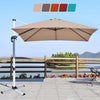 Costway 10Ft Square Patio Offset Cantilever Umbrella 360 Degree Tilt Aluminum Tan