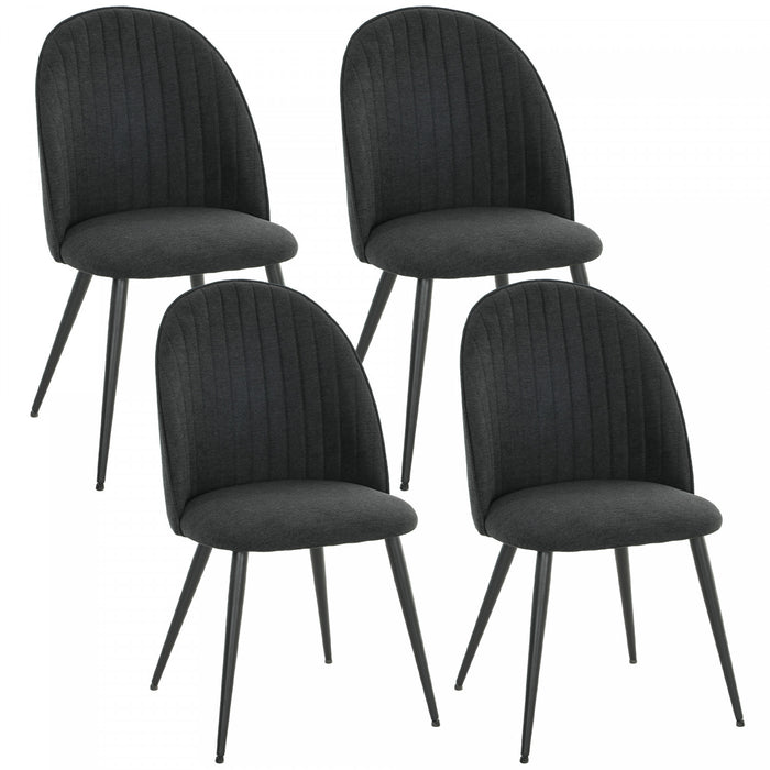 HOMCOM Set of 4 Modern Dining Chairs for Living Room, Black