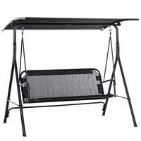 Outsunny 2-person Patio Swing Chair With Adjustable Canopy For Porch Garden