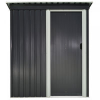 Outsunny 5 X 3 Ft Outdoor Storage Shed With Sliding Door And Sloped Roof, Steel Frame Garden Shed To