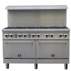 FORNO Commerciale 60 Inch Stainless Steel Gas Range, 10 Burners, 300,000 BTU Total - FCMGR0093-60 | Cuisiniere a gaz Commerciale en acier inoxydable de 60 po, 10 bruleurs, 300 000 BTU – FCMGR0093-60