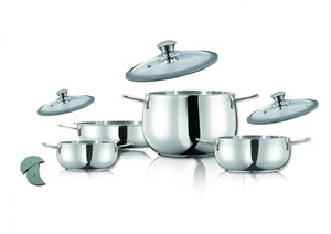 Arimi Bella 7-piece Italian Stainless Steel Cookware Set - Glass Lids