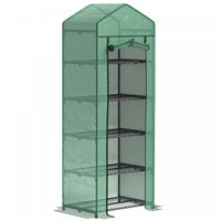 Outsunny Mini Greenhouse Outdoor Flower Stand Pe Cover Portable 27