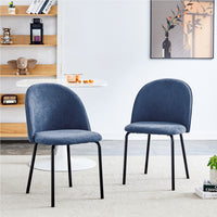 Ethan Ergonomic Dining Chairs Set of 2,Blue Accent Chair 