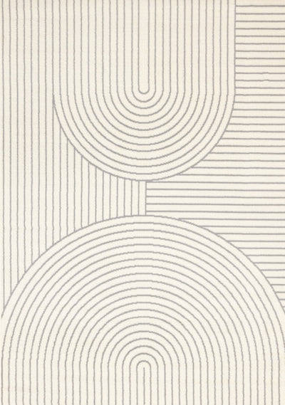 Forte White Grey Curved Arches Indoor Area Rug - 2'7" x 4'11"|Carpette Forte blanche et grise à motif d’arches courbées pour l’intérieur - 2 pi 7 po x 4 pi 11 po