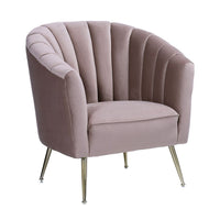 Manhattan Comfort Rosemont Velvet Accent Chair - Blush & Gold