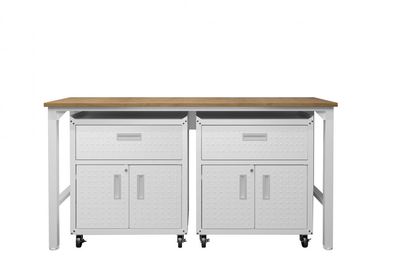 Fortress Modern 3-Piece Garage Set in White Garage Storage