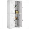 HOMCOM 71\" Farmhouse Tall Kitchen Pantry Storage Cabinet, White