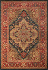 Lux Traditional 3'11\" x 5'7\" Area Rug in Blue Indoor Area Rug