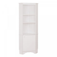 Elite Tall One-Door Corner Storage Cabinet - White