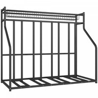 Soozier 4 Bicycle Bike Stand, Floor Bike Storage Rack With Basket, Hooks