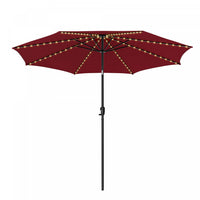 Costway 10 FT 112 LED Solar-Lighted Patio Table Market Umbrella Crank Tilt Outdoor Wine