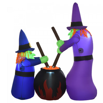 Homcom 6ft 2 Witch Inflatable Halloween Decoration|Homcom Sorciere Gonflable D'halloween