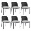 Olivia Set of 6 Modern Dining Chair with Slanted Legs and Adjustable Feet,Black&Gray