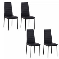HOMCOM Dining Chairs, Set of 4, PU Leather Upholstered Accent Chairs, Back