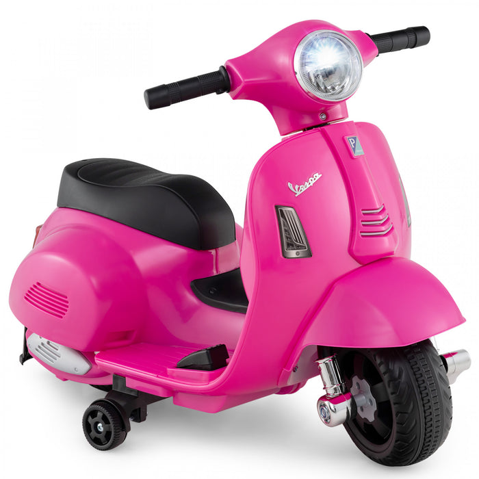 Costway Kids Ride On Motorcycle With Training Wheels Headlight Horn 6v Battery Pink