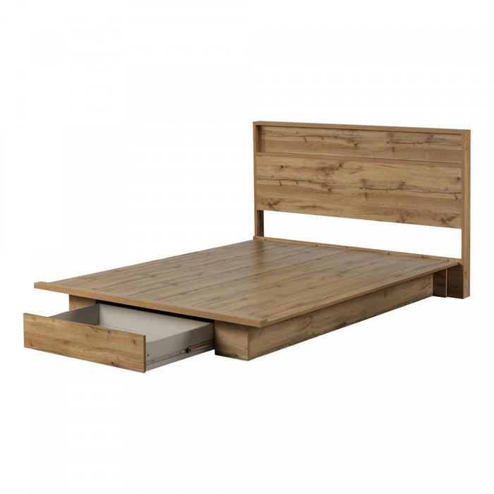 Musano Platform Bed And Headboard Set Nordik Oak - South Shore