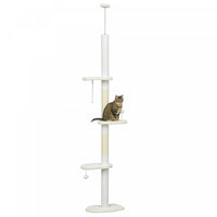 Pawhut Floor To Ceiling Cat Tree With Scratching Posts, 88.5