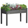 Outsunny 48\"x22\"x30\" Elevated Planter Box, Wooden Patio Raised Garden Bed