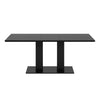 Vero 71 Inch Modern Rectangular Dining Table with Dual Pedestal Base and Black Finish, Black | Vero Table a Manger Rectangulaire Moderne 71 po avec Base a Double Piedestal et Finition Noire, Noir