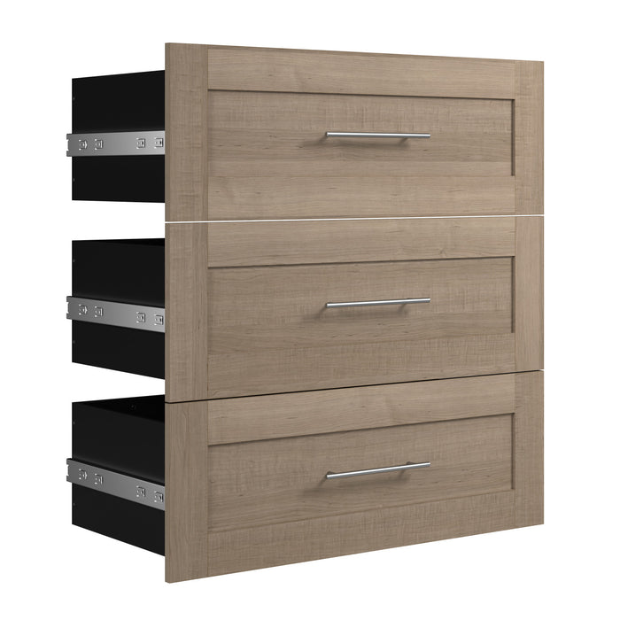 Bestar Pur 3-Drawer Set for Pur 36 W Closet Organizer - Ash Grey