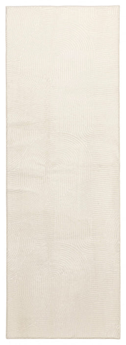 Elion Contemporary Cream Washable Rug 2'8\" x 8'0\" Indoor Area Rug