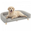 Pawhut Dog Sofa, Dog Couch Bed For Large Dogs, Elevated Pet Cat Sofa Bed With Removable Washable Cover, Anti-slip Foot Pads, Grey