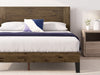 Tonja Wood Platform Bed with Headboard in Brown - Queen Size | Tonja lit plateforme en bois avec tête de lit brun - Grand