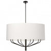 Dainolite Eleanor 8 Light Chandelier Matte Black White Shade Lamp
