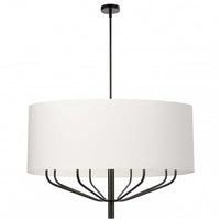 Dainolite Eleanor 8 Light Chandelier Matte Black White Shade Lamp