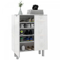 HOMCOM Shoe Cabinet, High Gloss Shoe Storage Cabinet, White