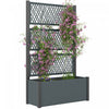 Outsunny Outdoor Planter Box with Trellis, Wicker Garden Box, Dark Grey
