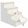 Pawhut Pet Stairs Dog Steps For High Bed, 4 Levels Dog Stairs For Car, Wooden Cat Ladder With Non-slip Carpet, 15.7\" L X 23.2\" W X 21.3\" H, White