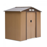 Outsunny 7' X 4' X 6' Garden Storage Shed Outdoor Patio Yard Metal Tool Storage House W/ Steel Floor