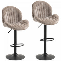 HOMCOM Bar Stools Set of 2, Swivel Counter Height Barstools with Back